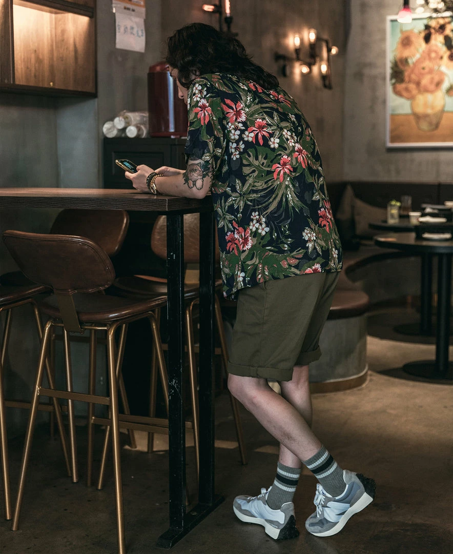 Non Stock Classic Straight Leg Double Pleated Shorts - Olive 10 Non Stock Classic Straight Leg Double Pleated Shorts - Olive