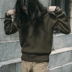 Bronson USAAF Type A-1 V-neck Mechanics Sweater - Olive 18 Bronson USAAF Type A-1 V-neck Mechanics Sweater - Olive