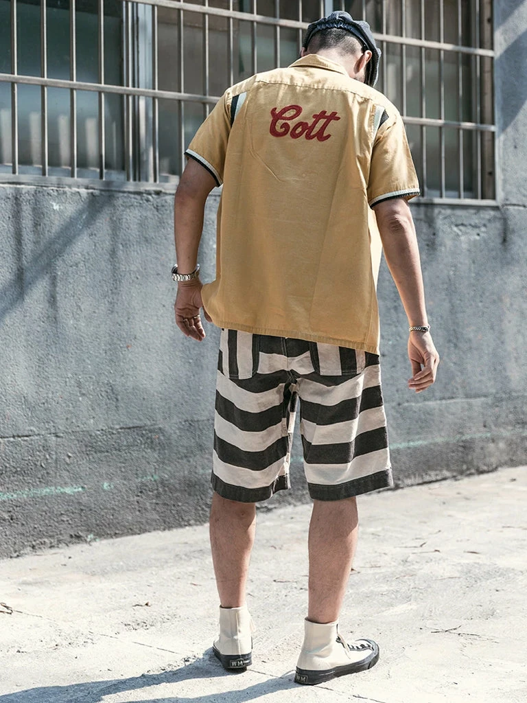 Non Stock 11.5 Oz Heavyweight Wide Striped Prisoner Shorts 10 Non Stock 11.5 Oz Heavyweight Wide Striped Prisoner Shorts