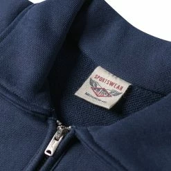 Non Stock 1950s USAFA Reverse Weave Half-Zip Sweatshirt - Navy