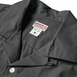 Bronson Classic Panama Open Collar Shirt - Dark Gray Back In Stock