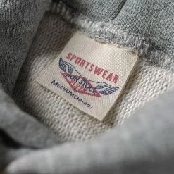 Non Stock TOPS 1970s USAFA 18 Oz Reverse Weave Hoodie - Gray
