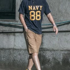 Bronson US Naval Football T-Shirt - Navy TOPS