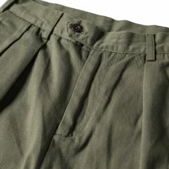 Non Stock Classic Straight Leg Double Pleated Shorts - Olive 23 Non Stock Classic Straight Leg Double Pleated Shorts - Olive