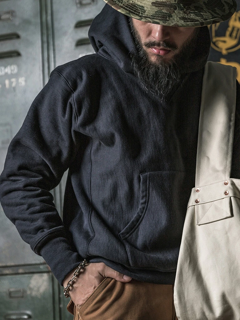 Bronson TOPS 21 Oz Military Academy Reverse Weave Hoodie - Black 10 Bronson TOPS 21 Oz Military Academy Reverse Weave Hoodie - Black