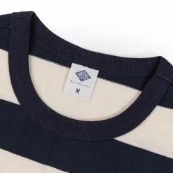 Non Stock NEW ARRIVALS Heavyweight Cotton Wide Striped T-Shirt - Blue/White